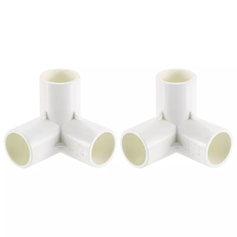 1/2″ PVC Fittings, 2 Pcs 3 Way Elbow Connector Elbow PVC Corner Fitting, White