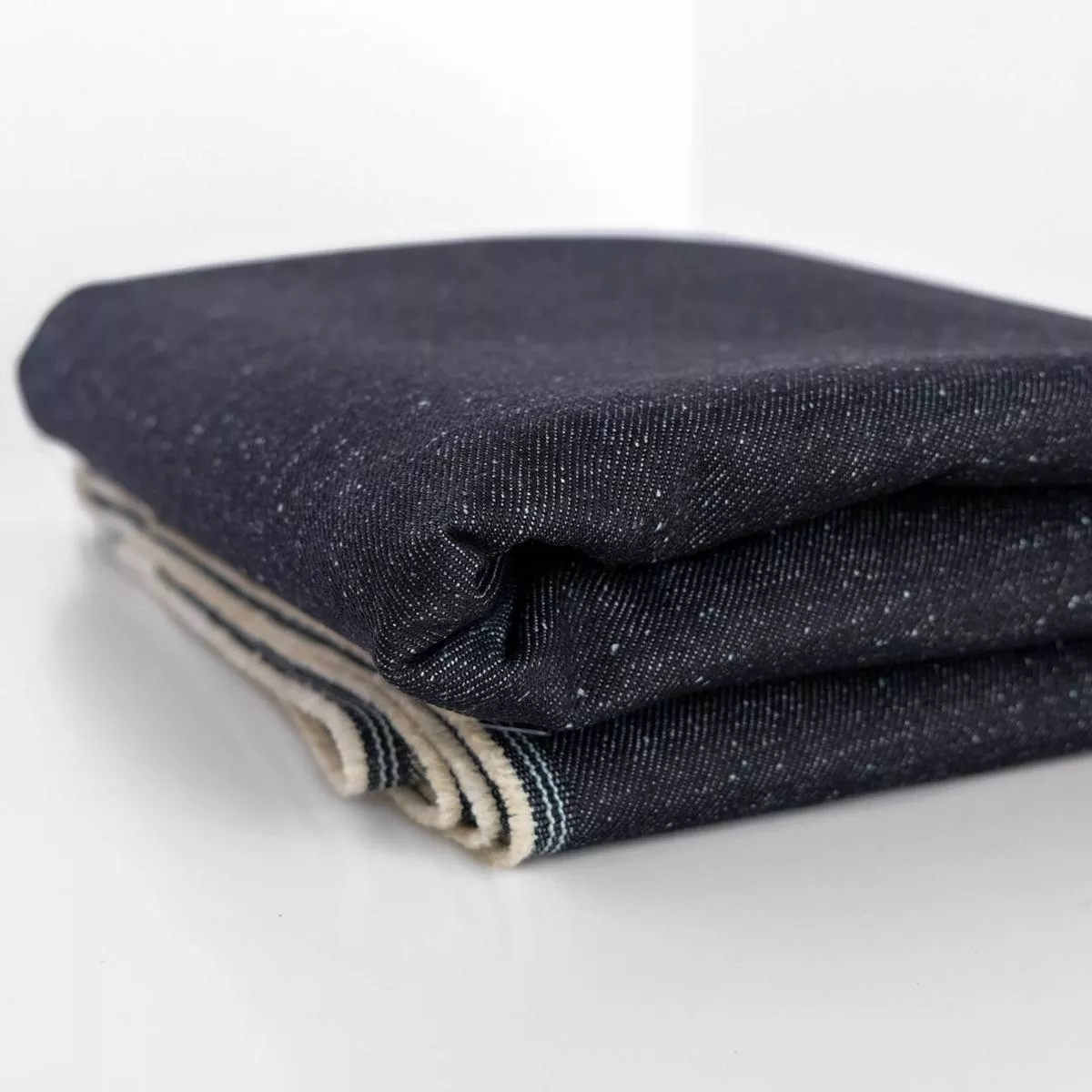 12oz Japanese Deadstock Non-Stretch Popcorn Denim – Dark Indigo