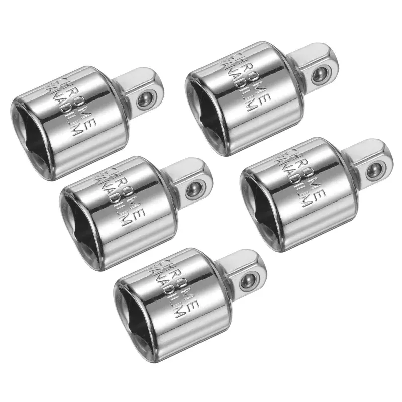 5pcs Impact Socket Adapter 3/8″ Female to 1/4″ Male Drive Reducer Silver