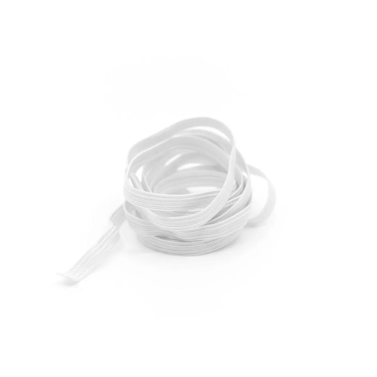 ” (6mm) Flat Braided Elastic – White – 1 meter
