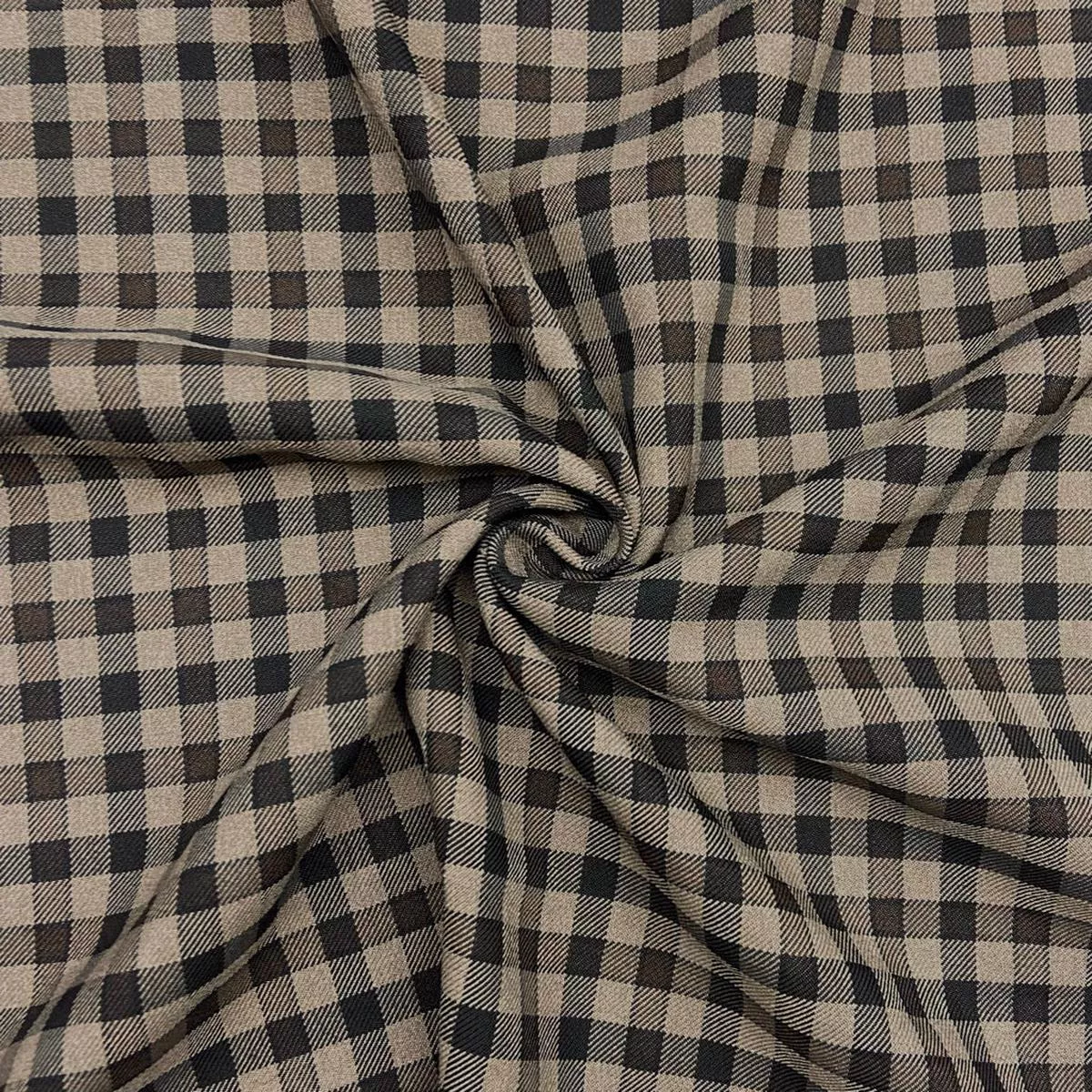 Brown Squares Suiting Fabric