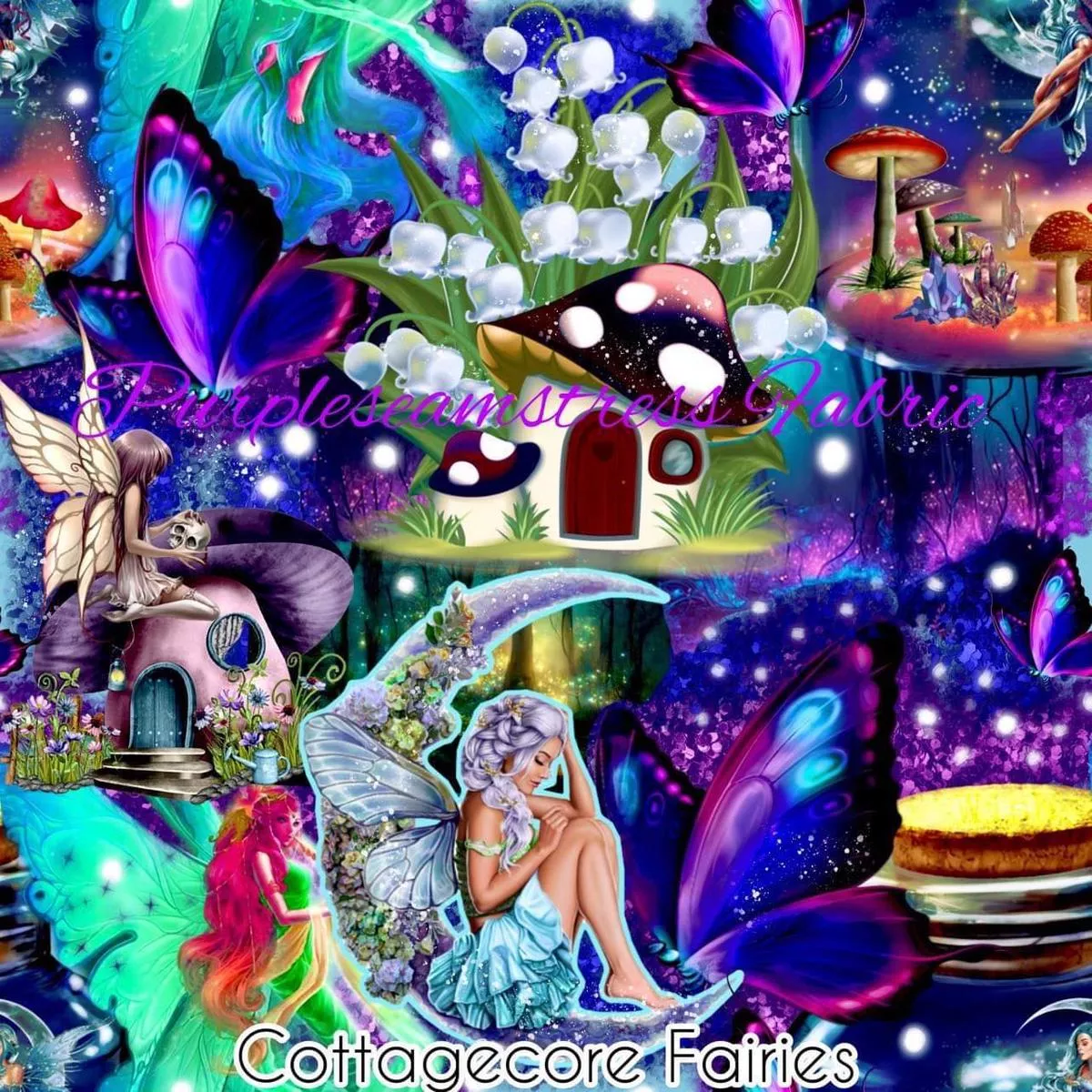 Cottagecore FairiesFabric