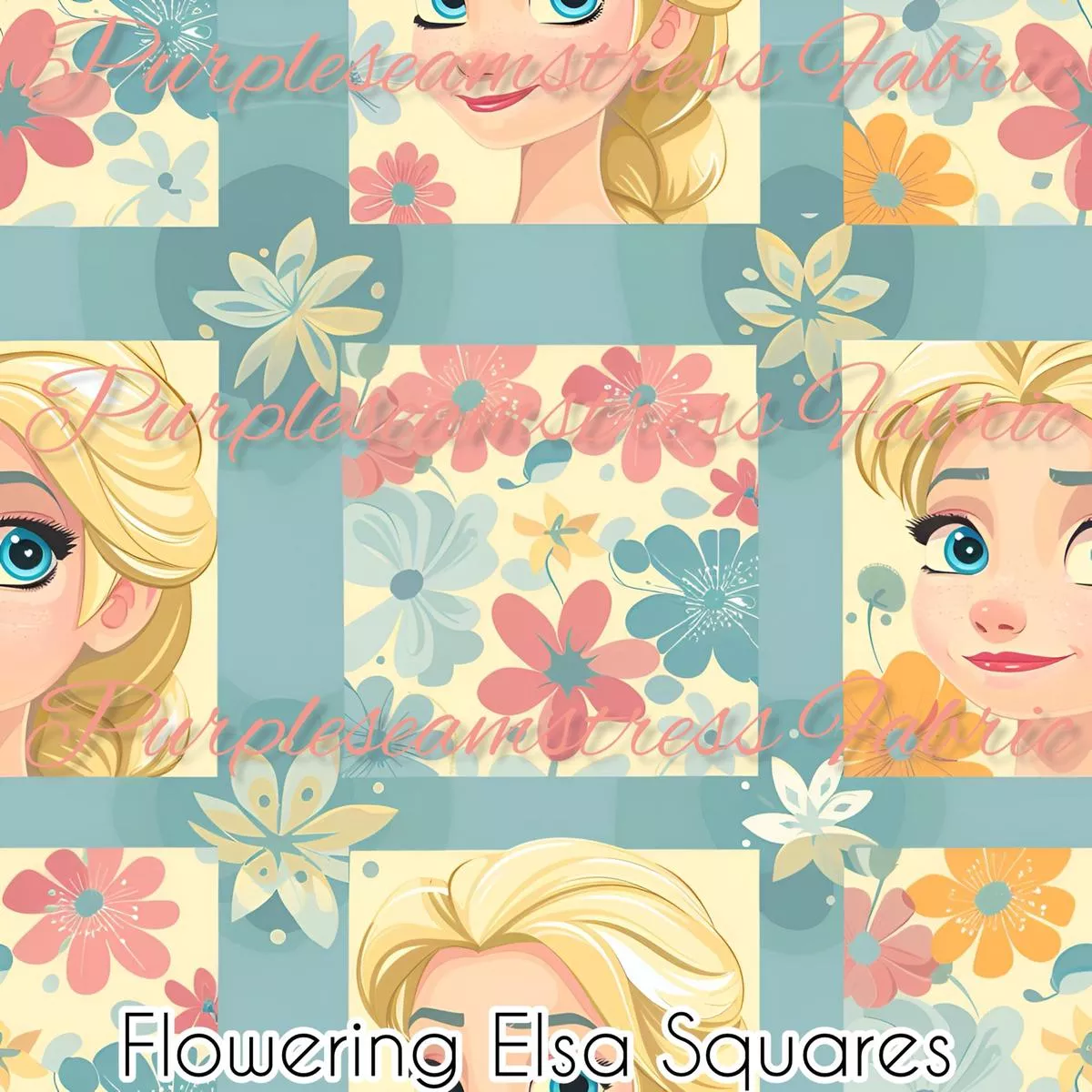 Flowering Elsa SquaresFabric