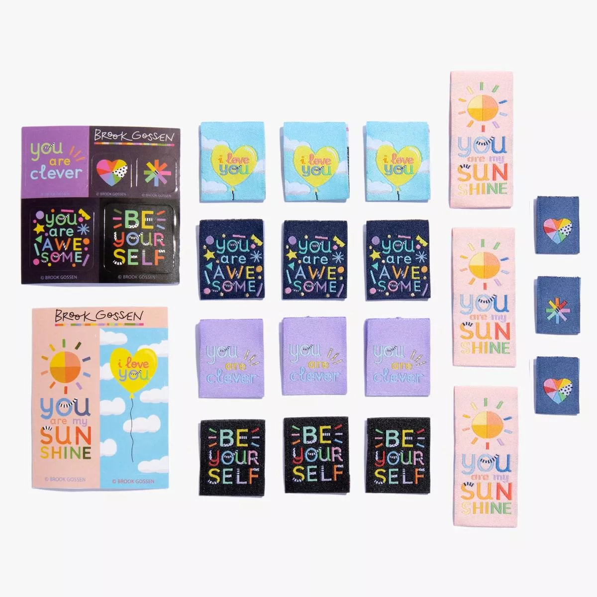 “Going Places” by Brook Gossen X KATM Woven Labels | Pack of 18 (+7 Stickers) | Kylie And The Machine