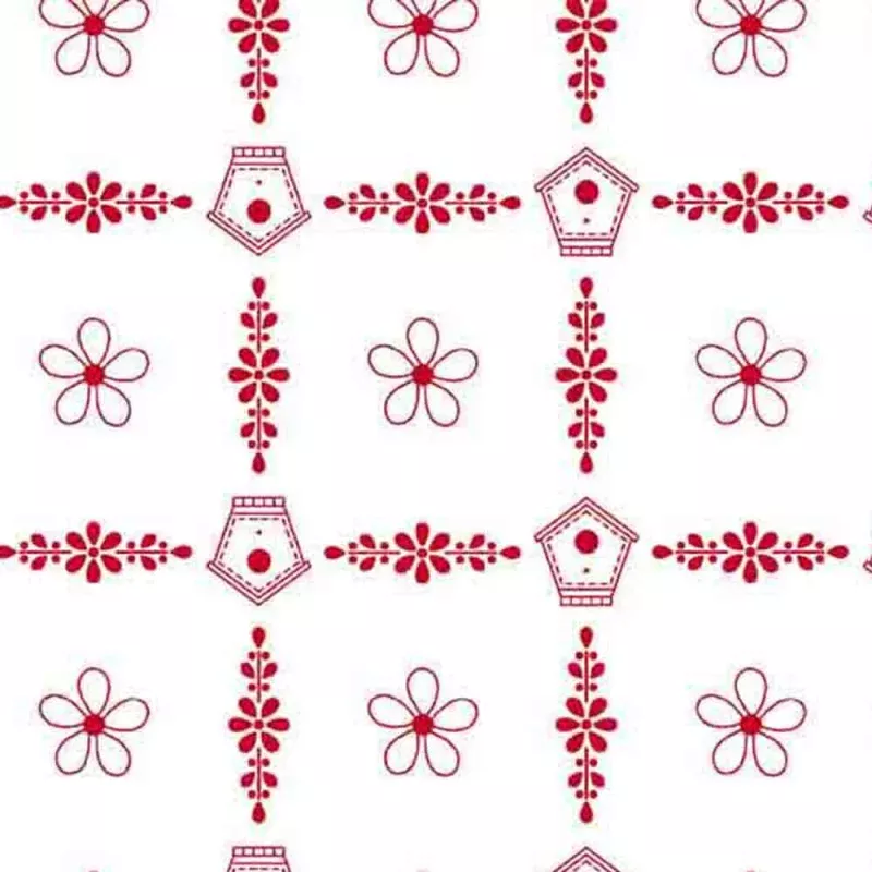 Henry Glass Fabrics – Redberry Lane by Gail Pan – Birdhouse Trellis – White – Yardage