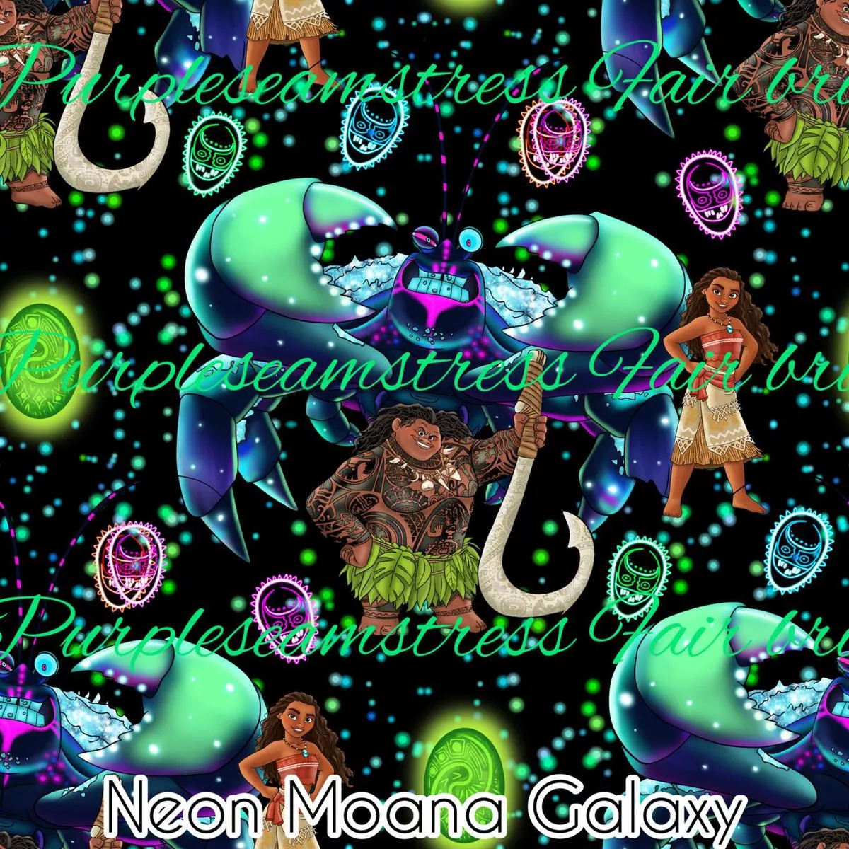 Neon Moana GalaxyFabric