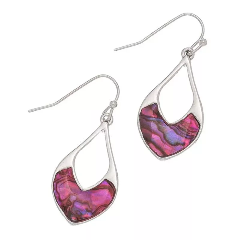 Pink Abalone Earrings – V drop