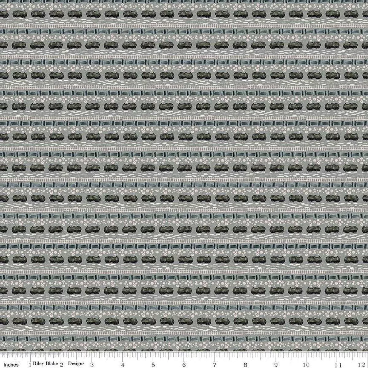 ‘Round the Mountain Bubble Convoy Dusk Cotton Fabric – 1 yard