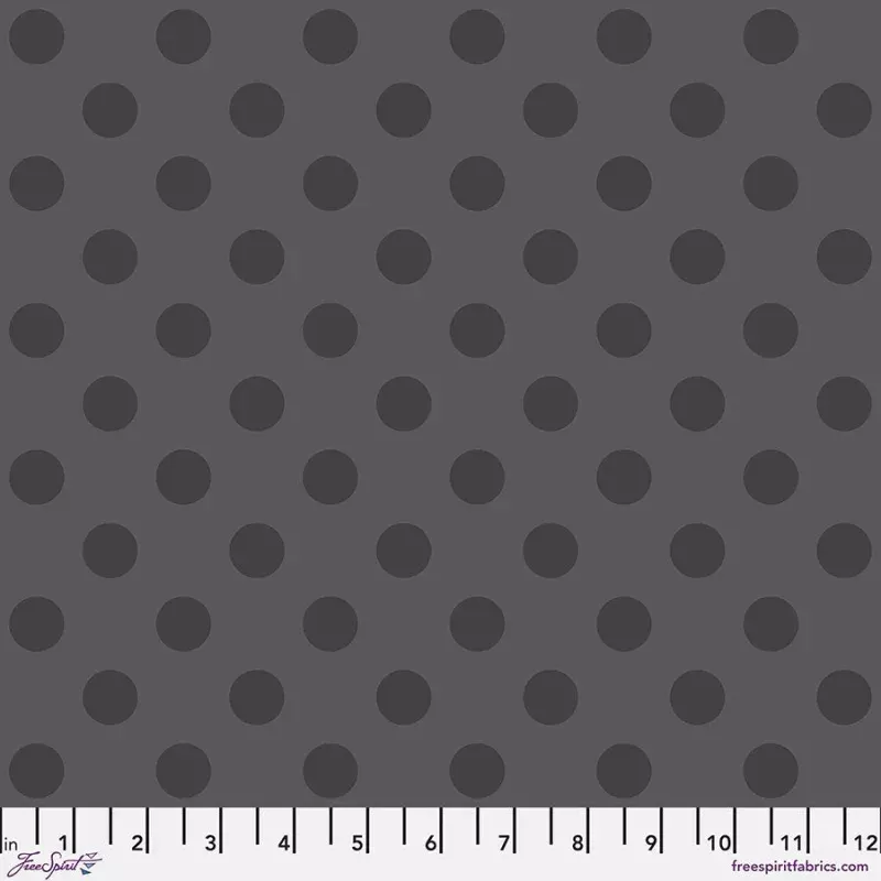 True Colors GrayworkPom Pom | Carbon | Tula Pink | Cotton Quilting Fabric